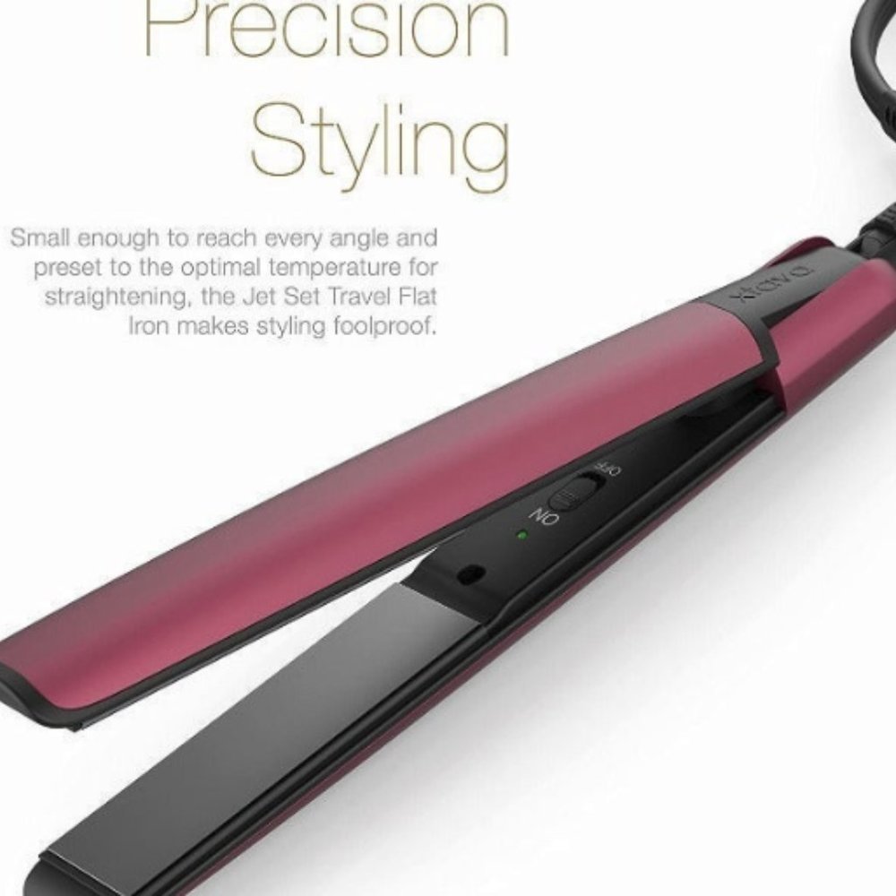 xtava XA0084 Dual-Voltage Jet Set Flat Iron - Garnet